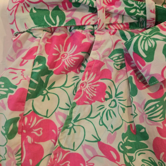 Vintage Lilly Pulitzer White Label Baggy Knee-Length Shorts, Self Belt, Sz 12 - Picture 5 of 10